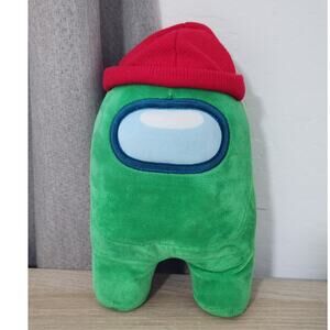 Toikido Among US Premium Plush 12" Green with Red Beanie Hat Game Character